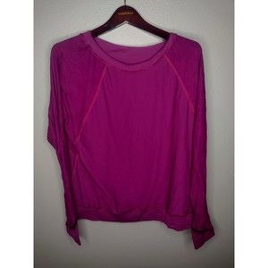 Lululemon Women’s Top Pink Striped Camouflage L/S Loose Activewear RR